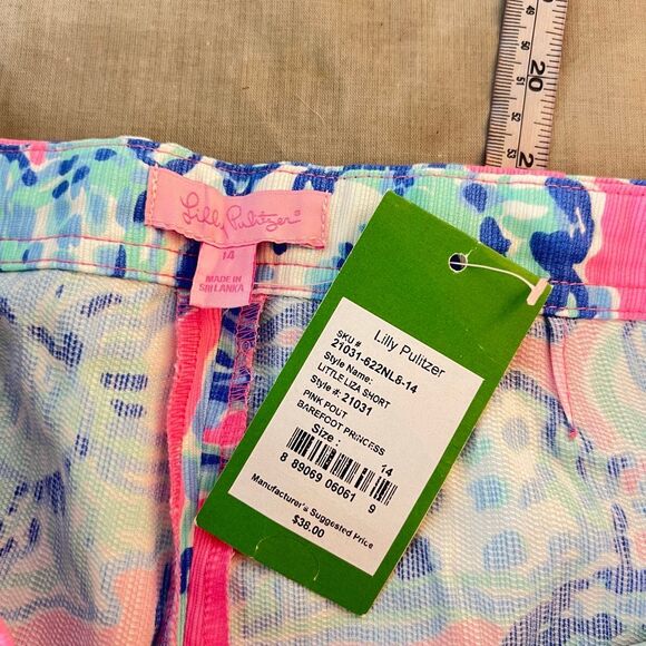 Lilly Pulitzer nwt little Liza girls shorts in pink pout size 14 - Picture 5 of 8